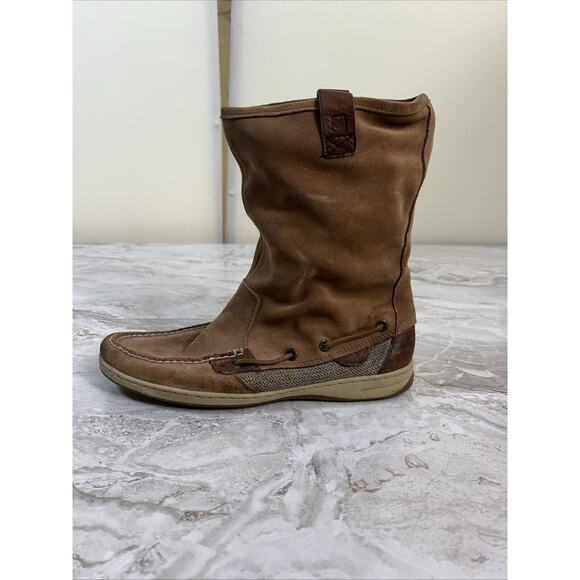 Women’s Sz 9M PFR Sperry Top-Sider Casual Boat Stitched Moc Toe Boots 9616707 - Picture 4 of 11